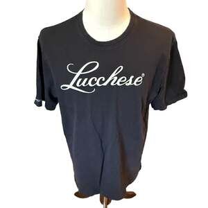 Lucchese Bootmaker Script Logo Graphic T-Shirt Black Size Large